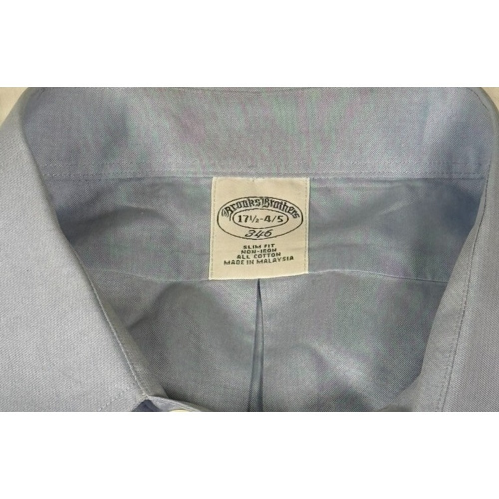 Brooks Brothers Mens 17.5 Slim Fit Long Sleeve Button Down 100% Cotton‎ Shirt - Picture 3 of 10